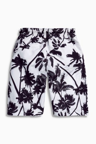 Black & White Palm Shorts (3-16yrs)